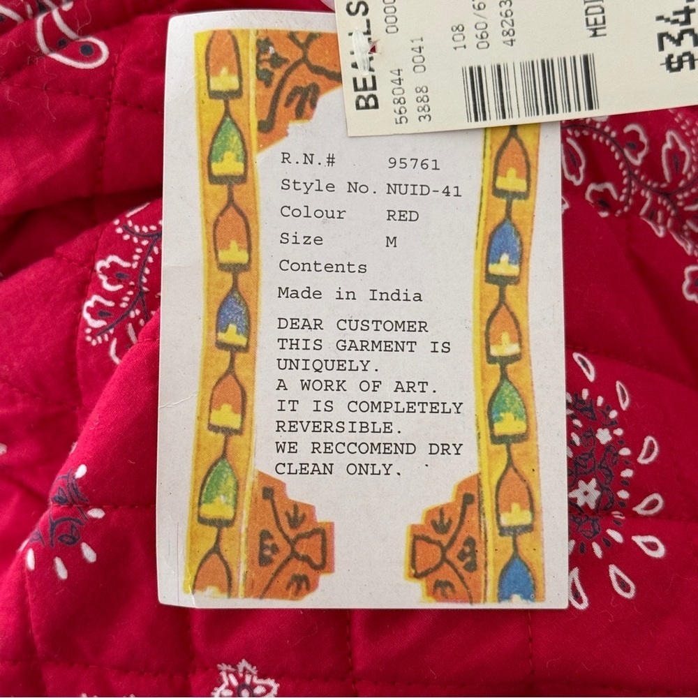 Vintage Women's Quilted Red reversible Jacket with Floral Design size medium - Picture 13 of 13